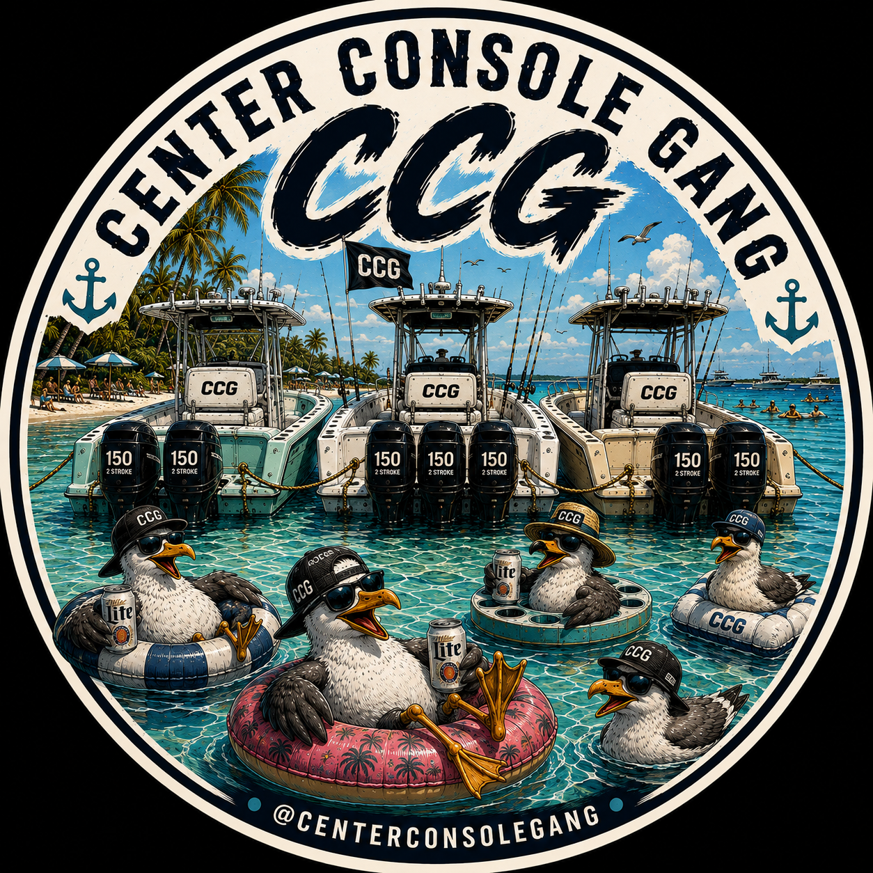Sea Chicken Tie-up Sticker