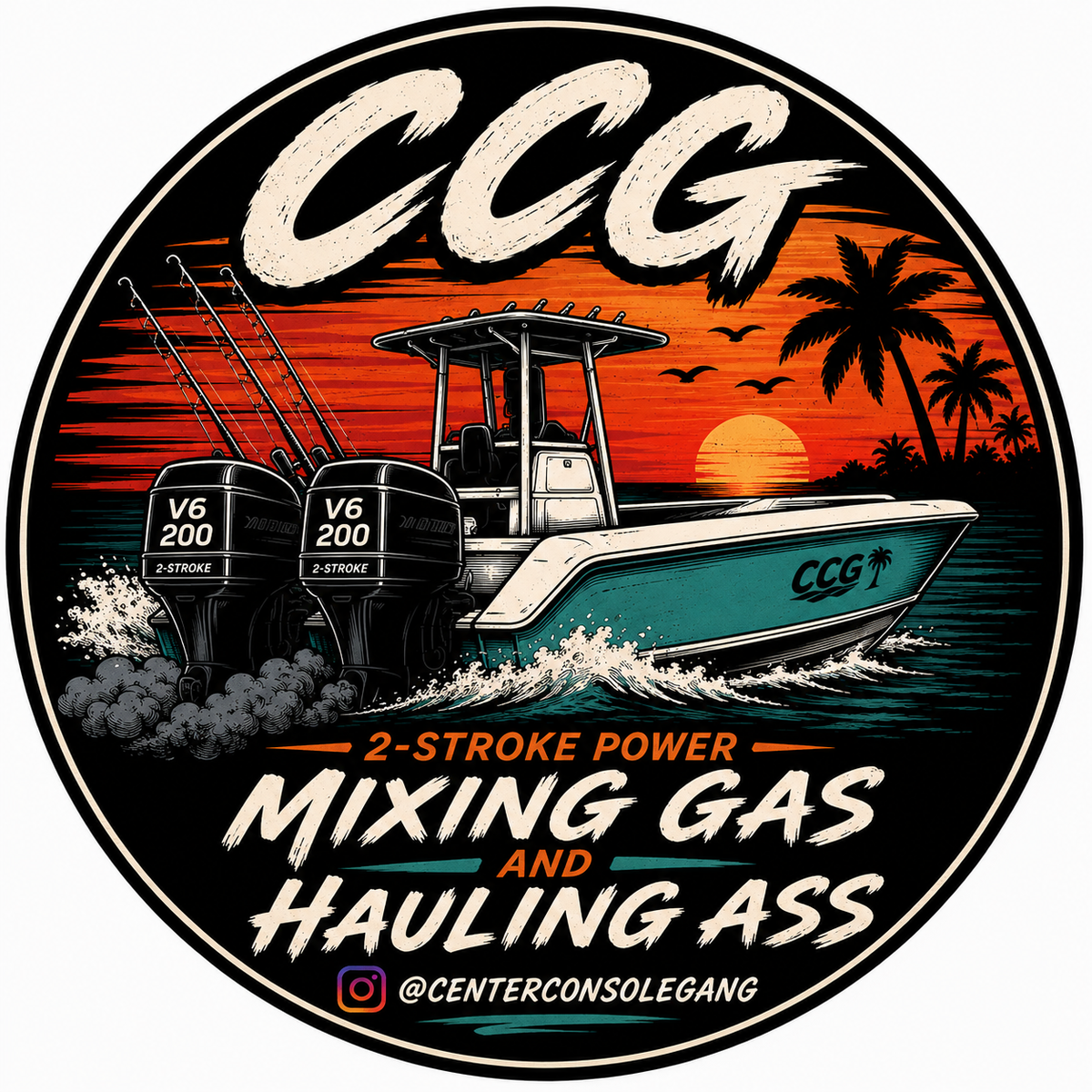 Mixing Gas & Hauling Ass Sticker